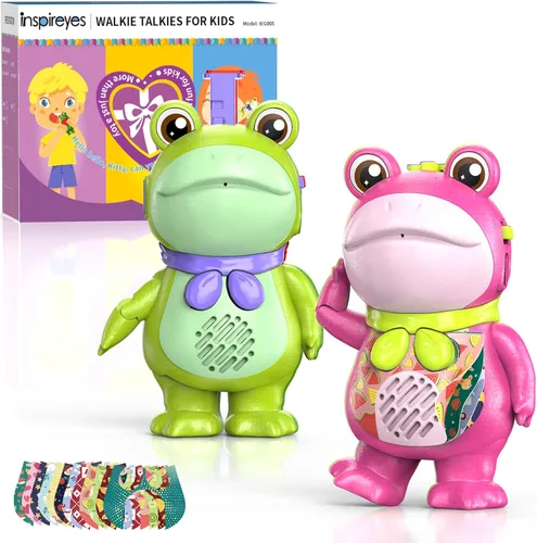 Miniatura 21 de Inspireyes Walkie Talkies para niños, paquete de 2 recargables de largo alcance, juguetes para niños y niñas de 3 a 12 años, juguete de radio de 2