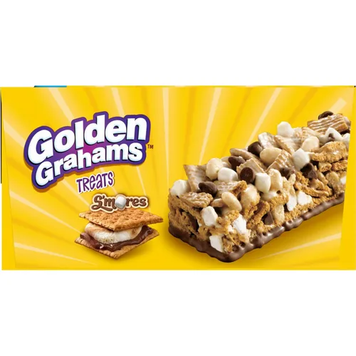 Miniatura 6 de Golden Grahams Barritas de cereales, S'mores, barras de aperitivos, paquete económico, 16 unidades, 16.96 onzas (paquete de 4)