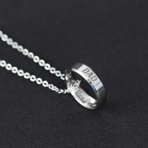 Miniatura 5 de YEEQIN Collar con colgante de anillo con texto en inglés "I Love You" para mamá, papá, hija, hijo, regalo para miembro de la familia