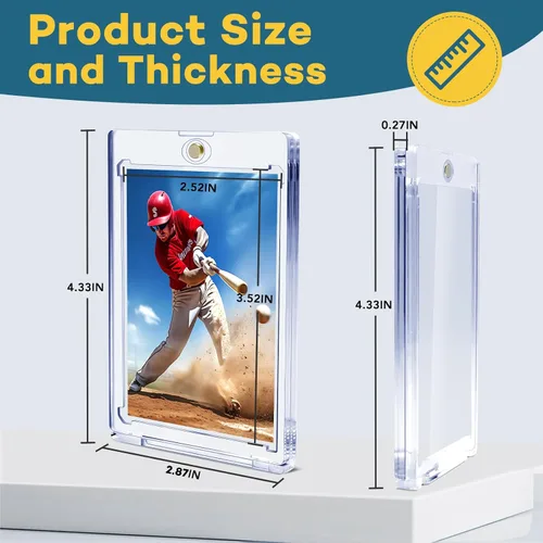 Miniatura 2 de 60 unidades de portatarjetas magnéticos, portatarjetas de un toque de 35 puntos, estuche de plástico duro con protección U-V para tarjetas