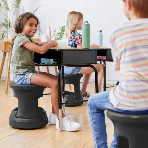Miniatura 2 de ECR4Kids Taburete tambaleante de almacenamiento activo, altura del asiento de 15 pulgadas, muebles para niños, color negro
