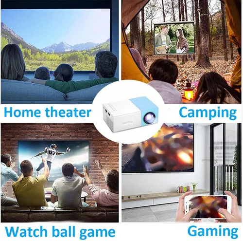 Miniatura 4 de Mini proyector, proyector de película portátil Full HD de 1080P con múltiples puertos, defiende la fuerza visual débil de la luz, diseño compacto