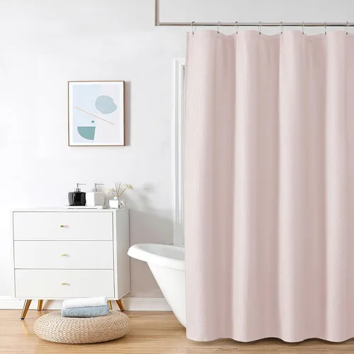Miniatura 21 de OVZME Berry - Cortina de ducha extralarga verde de 96 pulgadas, cortina de baño de tela con textura en relieve 3D, cortina de baño grande para Verde