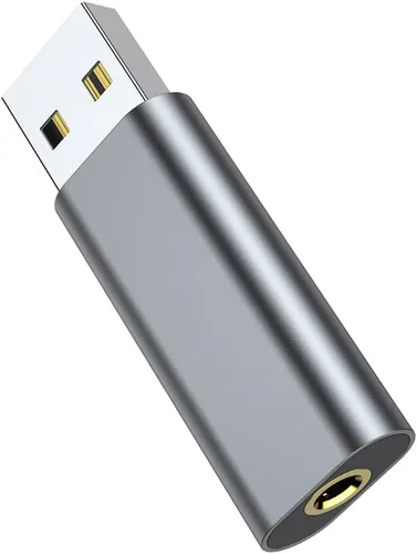 Adaptador de auriculares de audio USB a conector de 0.138 in, PS4/PS5/PC/ordenador portátil, compatible con chip incorporado. Plug and Play