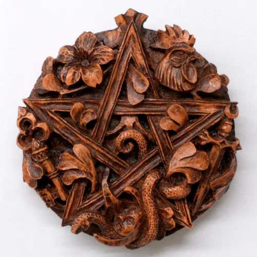 Miniatura 4 de Dryad Design Cimaruta - Placa de pared con diseño de pentáculo, Wiccan Pagan Italian Witchcraft Home Decor (acabado de madera)
