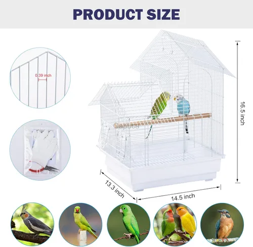 Miniatura 3 de Jaula de Viaje para Pájaros Pequeños - Kit de Iniciación Ligero para Pájaros Pequeños con Jaulas para Pájaros y Accesorios Ideal para Periquitos