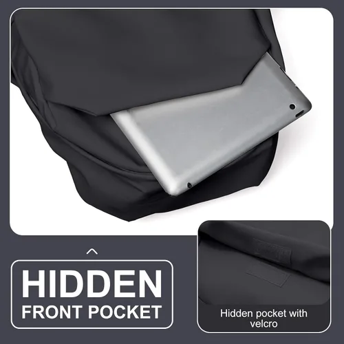 Miniatura 5 de Mochila Escolar Mochila de Día Casual Negra Bolso para Libros, A-Negro, Grande