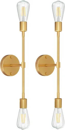 Miniatura 8 de FadimiKoo Lámparas de Baño Negras de 2 Luces, Apliques de Pared Modernos, Luminarias de Iluminación, Lámpara de Techo Semiempotrada para Interiores