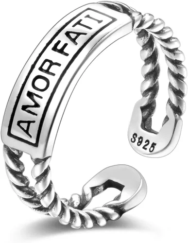 Miniatura 40 de CANDYFANCY Anillo de nudo celta de plata de ley 925 abierto para el dedo medio nudillo para mujer, tamaño ajustable 4-7