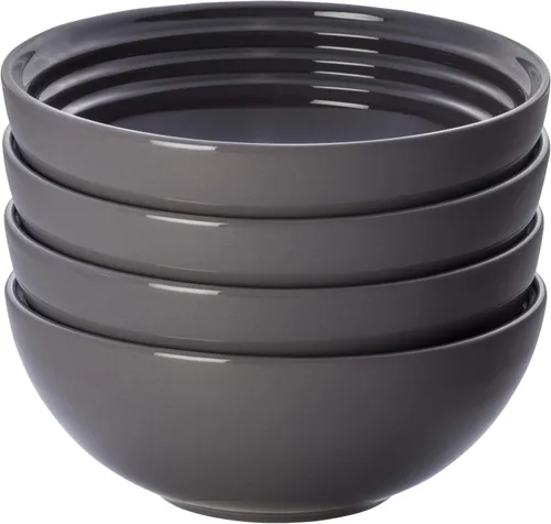 Miniatura 9 de Le Creuset Juego de 4 cuencos de sopa de gres, 22 onzas (6.25") cada uno, blanco