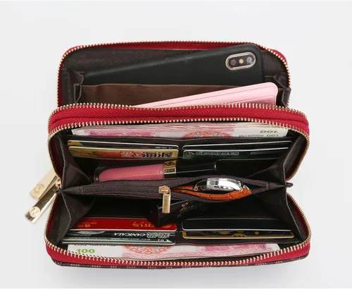 Miniatura 20 de MKF Collection Mia K - Cartera de pulsera para mujer, pequeña cartera de cuero vegano para tarjetas de crédito con cremallera y bolsillo