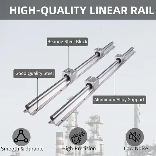 Miniatura 2 de ANWOK - Riel lineal SBR20-23.622 in/23.6 pulgadas, riel deslizante lineal con 4 bloques de rodamientos SBR20UU para routers CNC de bricolaje