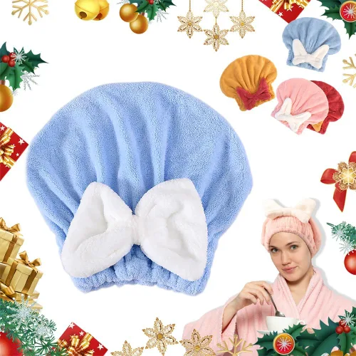 Toalla de pelo súper absorbente para cabello mojado, toallas de microfibra para el cabello para mujeres, toallas de pelo grueso de secado rápido,