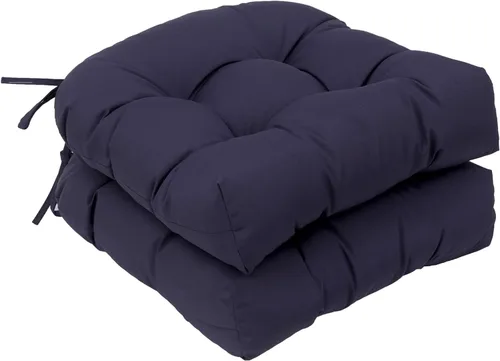 Miniatura 13 de Cojines para exteriores, 19 x 19 pulgadas, 2 unidades, también para uso en interiores, lazos de longitud completa con soporte antideslizante