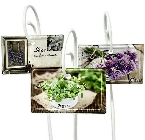 Generic HERB Etiquetas para jardín, marcadores de jardín de hierbas para alféizar de ventana, 11 etiquetas de metal reutilizables e impermeables, 3