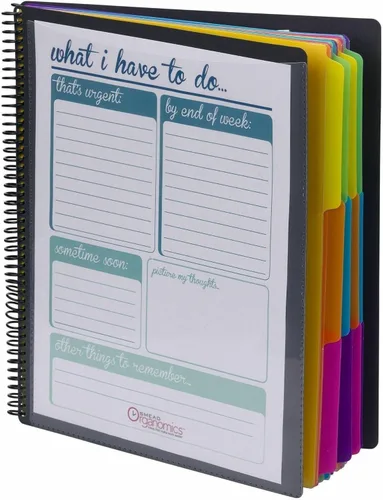 Miniatura 2 de Organizador de proyectos Smead, 24 bolsillos, gris con pestañas brillantes surtidas, poli resistente a rasgaduras, pestañas de corte 1/3