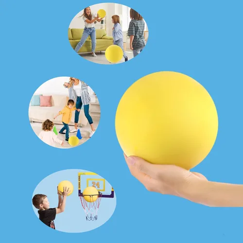 Miniatura 6 de Balón de espuma suave sin ruido de 7 pulgadas para kickball y dodgeball, para actividades en interiores Azul