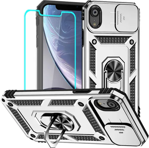 Miniatura 17 de HNHYGETE Funda para iPhone XR con protector de pantalla HD: [grado militar de 20 pies probada en caídas] Funda protectora para cámara deslizante a