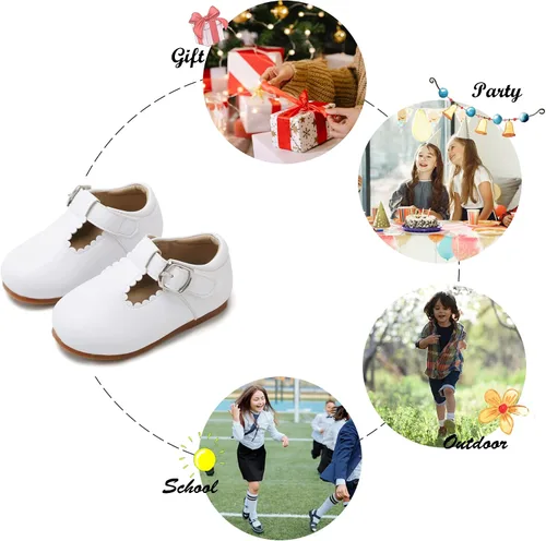 Miniatura 5 de Felix & Flora Zapatos de vestir planos Oxfords para niña pequeña, zapatos de princesa Mary Jane para fiesta escolar, zapatos de fiesta