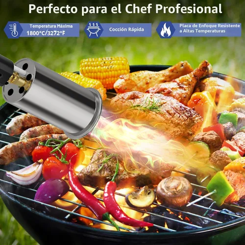 Miniatura 6 de Sondiko Soplete Potente de Propano para Parrilla y Cocina L8010, Sous Vide, Arrancador de Fogata, Quemador de Antorcha de Madera Ajustable para Negro