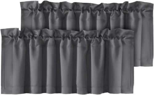 Miniatura 67 de H.VERSAILTEX - Cenefa térmica para ventana con dobladillo para barra, para oscurecer las habitaciones; ideales para la cocina, 52” x 18” Gris paloma