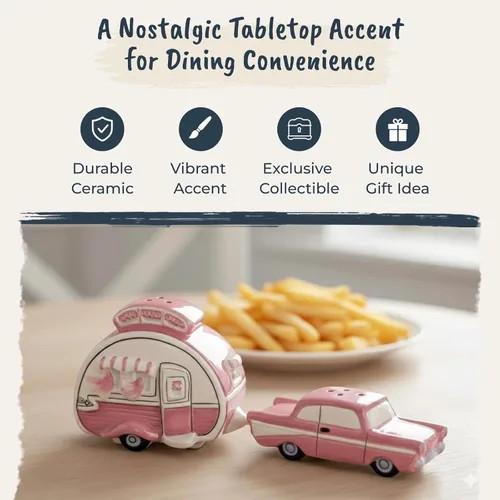 Miniatura 4 de Retro Camper - Juego de sal y pimienta, color rosa