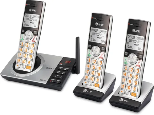 Miniatura 13 de Teléfono inalámbrico expandible DECT 6.0 con sistema de respuesta y bloqueador inteligente de llamadas de AT&T CL82207, Plateado/Negro