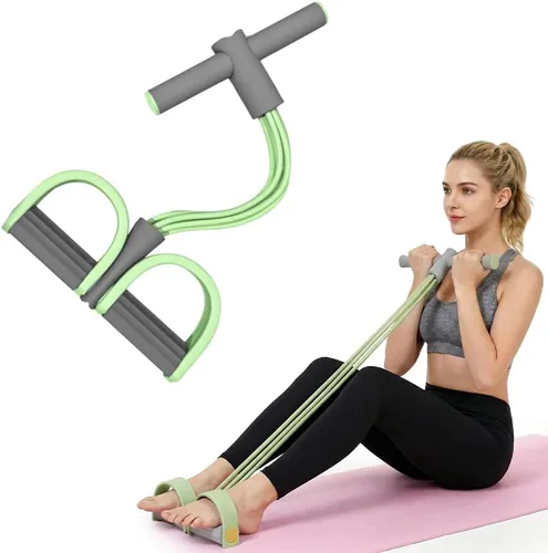 Miniatura 10 de Bandas de resistencia de pedal con asas, banda de resistencia elástica mejorada para yoga, pedal de entrenamiento manual de 6 tubos, bandas