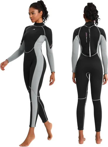 Miniatura 8 de Traje de neopreno para mujer, de 3 mm con cremallera trasera, traje completo para buceo y natación