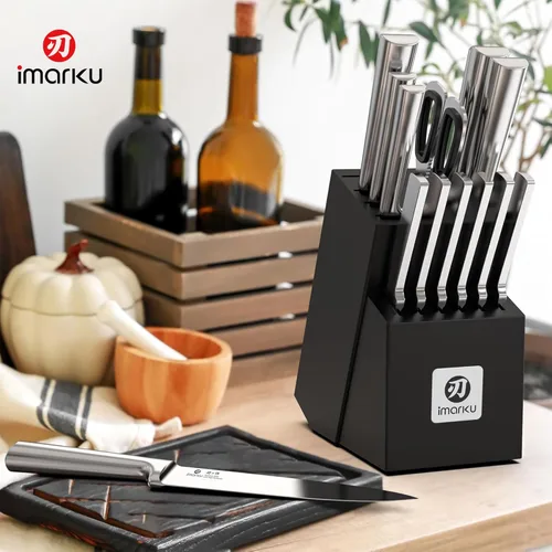 Miniatura 8 de imarku Juego de Cuchillos – Juego de 15 Cuchillos de Cocina Japoneses de Acero Inoxidable de Alto Carbono para Cocina, Apto para Lavavajillas, Ultra