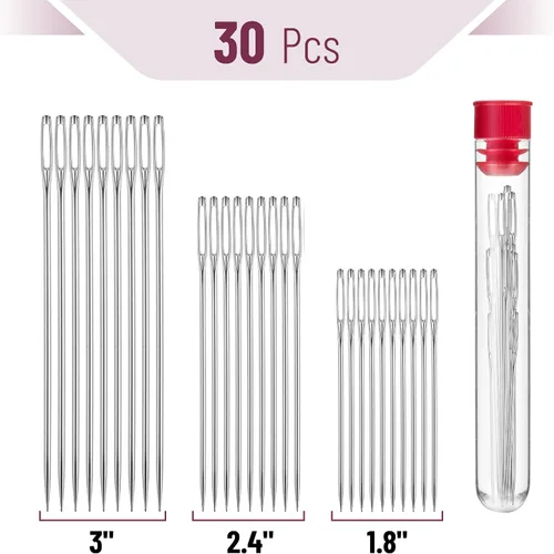 Miniatura 2 de Mr. Pen - Agujas de ojo grandes para coser a mano, 30 piezas, 1.8", 2.4", 3", 3", agujas de coser de ojos grandes, agujas de bordado para agujas