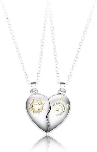 Collar de pareja anillos para mujeres y hombres, collares a juego con corazón para parejas, novias y novias, regalo para el día de San Valentín,