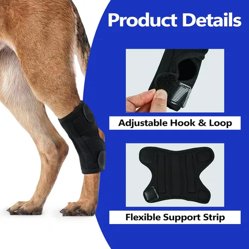 Miniatura 3 de Rodillera para perro para soporte de pierna trasera, soporte ajustable de compresión para piernas traseras débiles, desgarro de ACL y molestias