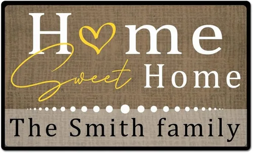 Miniatura 15 de Divertida bienvenida personalizada con nombre de familia May God Blessed This Home and All Who Enter - Felpudo para puerta delantera