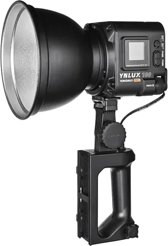 Yongnuo YNLUX100 Pro - Iluminación de salida continua de mano, luz de video LED COB de 120 W con montaje Bowens, 2700-6500K control remoto