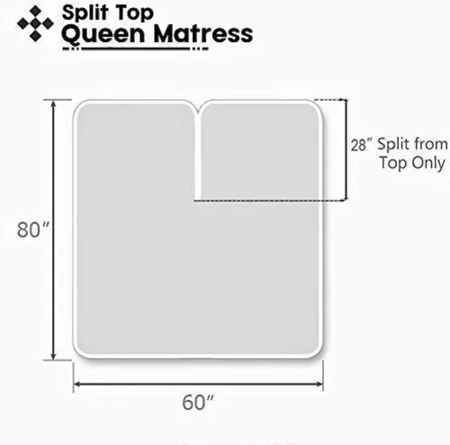 Miniatura 5 de Juego de sábanas de tamaño Queen color borgoña para cama ajustable de cabeza dividida, 28 pulgadas divididas en la parte superior, 800 hilos 100%