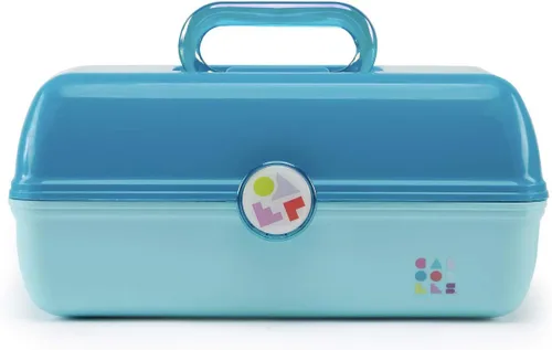 Miniatura 16 de Caboodles On-The-Go Girl - Caja de maquillaje para chicas, dos tonos violeta sobre brillo plateado, caja organizadora de maquillaje de plástico