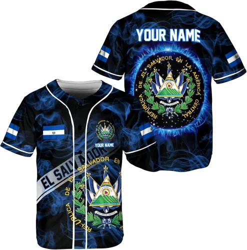 Camiseta de béisbol de El Salvador con nombre personalizado, camisa de bandera de El Salvador, camiseta del orgullo salvadoreño, camiseta de El