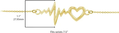 Miniatura 3 de 14k Gold Heartbeat Bracelet, 7.5" Adjustable to 8" - Choice of
