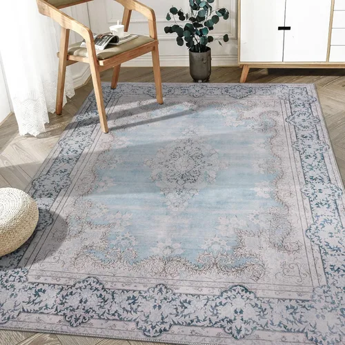 Miniatura 12 de DECOMALL Alfombra lavable de 2 pies 6 x 9 pies, alfombra para pasillo con respaldo de goma, antideslizante para cocina Rojo rosa