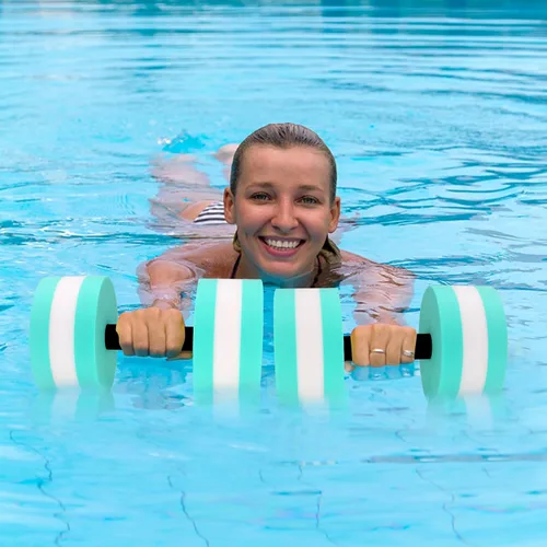 Miniatura 2 de Mancuernas acuáticas, 2 mancuernas de espuma para ejercicio aeróbico de agua, resistencia a la piscina, mancuernas desmontables para agua, fitness