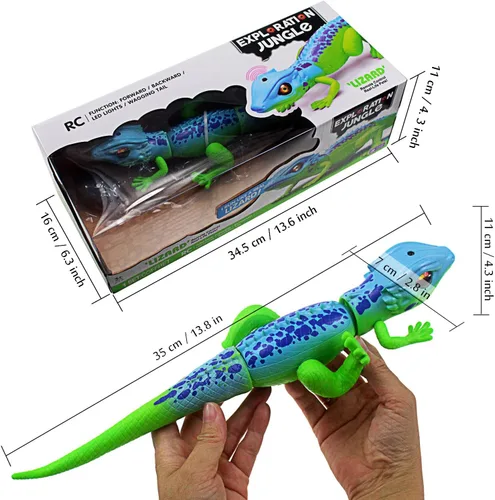 Miniatura 6 de Tipmant Lagarto RC Control remoto Animal Camaleón falso realista Crawlers Vehículo Truco de Halloween Navidad Broma Juguetes Cumpleaños Niños (Verde)