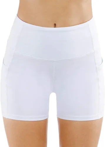 Miniatura 4 de THE GYM PEOPLE - Pantalones cortos de yoga para mujer, con cintura alta, control de abdomen y bolsillos profundos, para gimnasia, entrenamiento