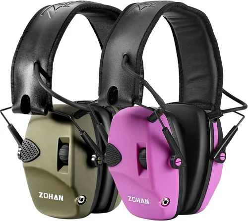 Miniatura 23 de Orejeras de protección electrónica contra el ruido (NRR22dB) de ZOHAN EM054, Verde 1pack - verde