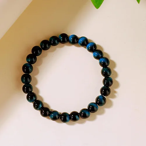 Miniatura 43 de Pulseras de triple protección con piedra de ojo de tigre de obsidiana negra con hematita para hombres y mujeres, pulsera de piedra curativa