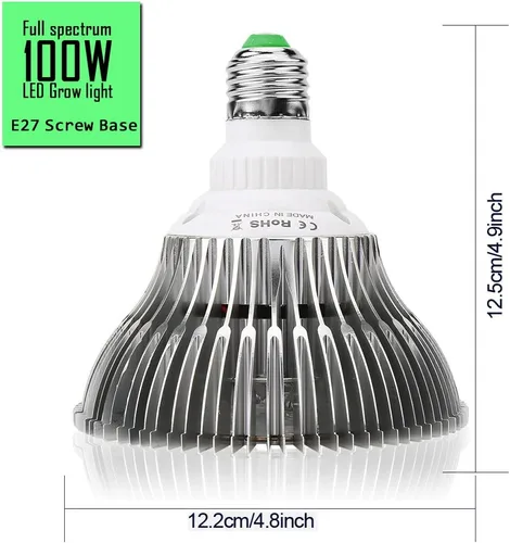 Miniatura 4 de highydroLED Bombilla LED de crecimiento de 100 W de espectro completo, bombilla para plantas con 150 LED para plantas de interior, enchufe E26/E27