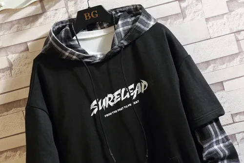 Miniatura 6 de GURUNVANI Sudaderas con capucha de patchwork de estilo japonés Hombres Personajes Streetwear Sudadera con capucha para hombres