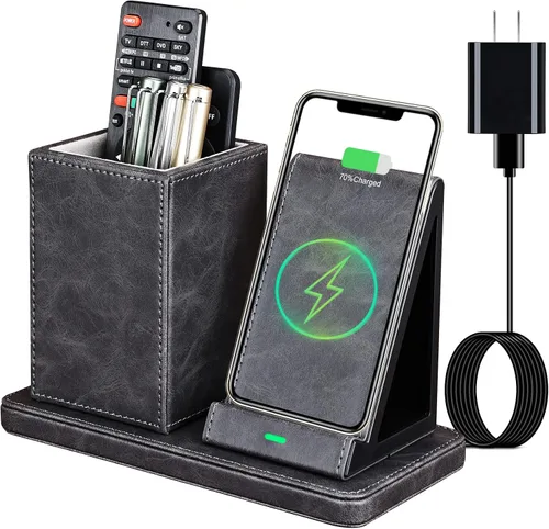 Miniatura 10 de Cargador inalámbrico con organizador de escritorio, estación de carga inalámbrica para iPhone 13/13 Pro Max/13 Pro/12 Series/11/XS Max/XR/X/8Plus/SE