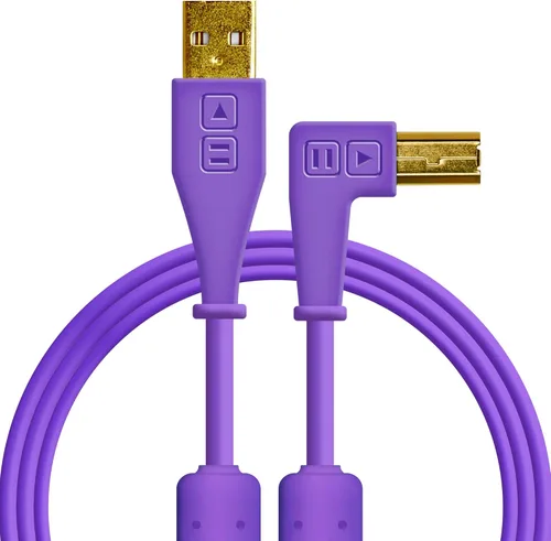 Miniatura 8 de DJ TechTools Chroma Cables USB-A a USB-B en ángulo recto 4.9 ft / 5 pies Audio optimizado Blindado de interferencias Brida para cables Verde