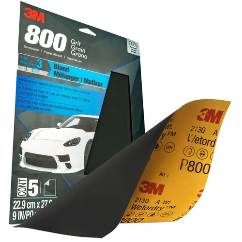 Miniatura 3 de 3M Wetordry - Papel de lija 32035, grano 800, 9 x 11 pulgadas, 5 hojas por paquete